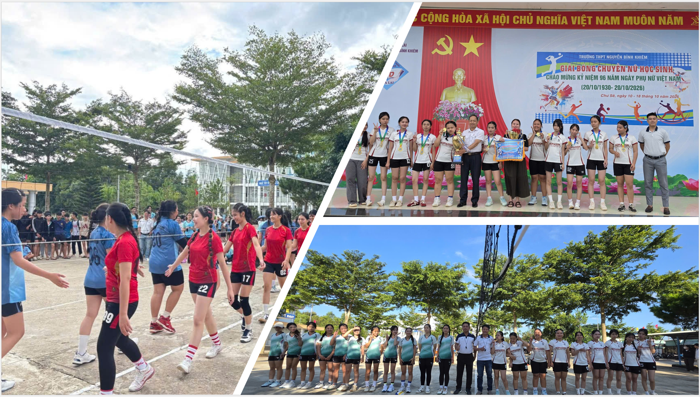 SẮC HỒNG SÂN ĐẤU GIẢI BÓNG CHUYỀN NỮ HỌC SINH TRƯỜNG THPT NGUYỄN BỈNH KHIÊM Chào mừng kỷ niệm 96 năm Ngày thành lập Hội Liên hiệp Phụ nữ Việt Nam (20/10/1930 – 20/10/2026)